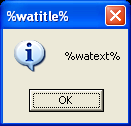 Screenshot of an information messagebox